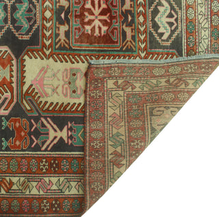 Semi-Antique Nedra Rust/Navy Runner, 4'10x9'10