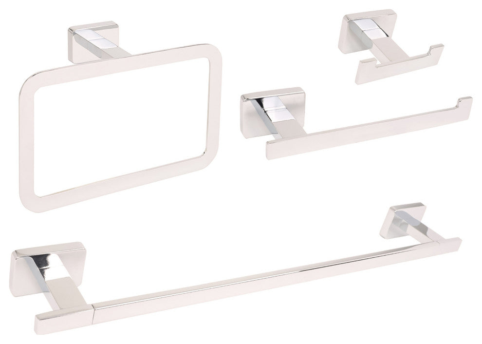 Chicago Series Polished Nickel Bathroom 4 Piece Accessory Set (18)