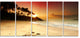 "Amazing Sunset And Beach in Sri Lanka" Seashore Wall Art, 5 Panels, 60"x28"