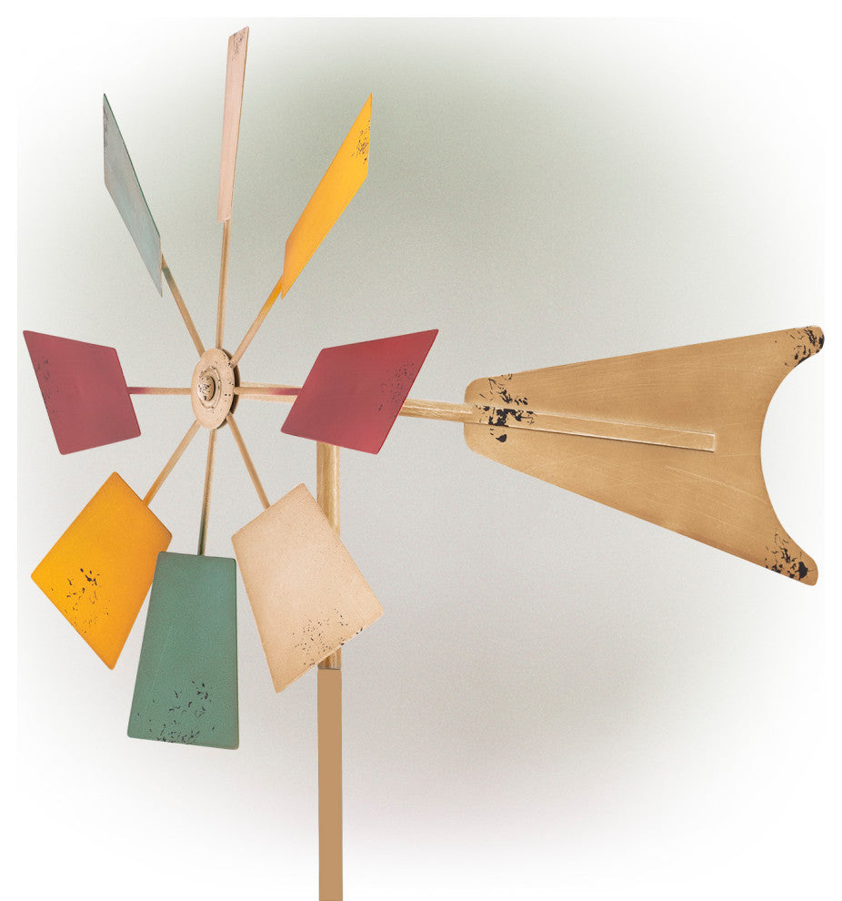 Metal Windmill Stake, Multicolor, 52"