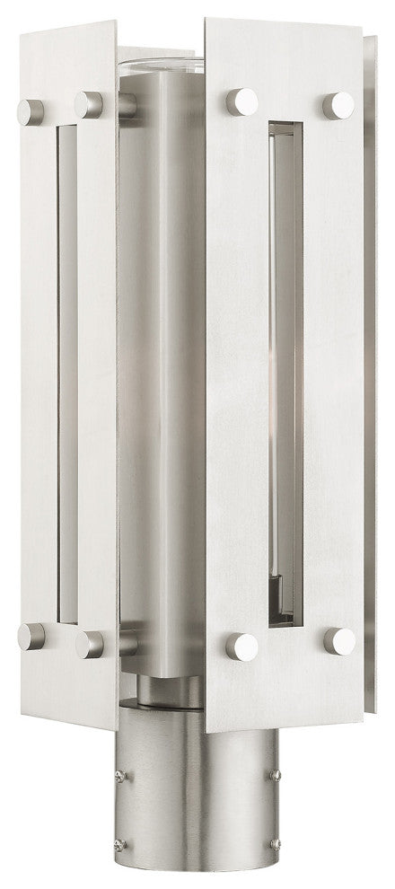 Livex Lighting Utrecht 1 Light Brushed Nickel Medium Outdoor Post Top Lantern