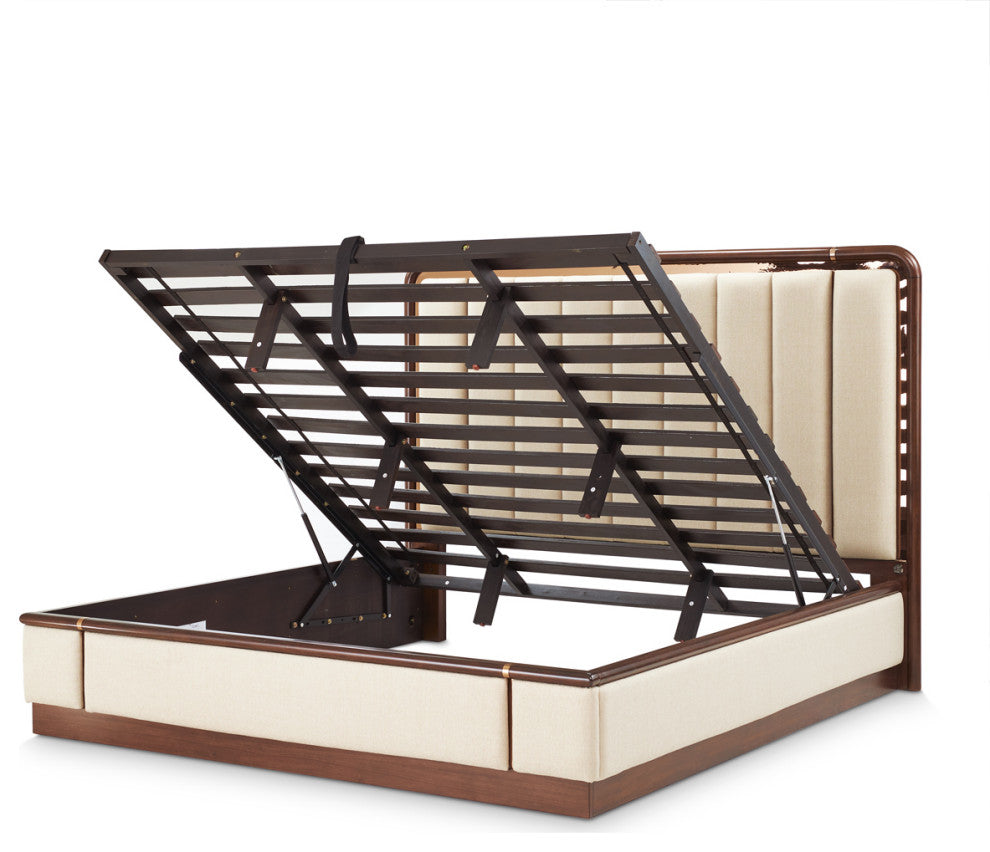 Mason Park King Lift Up Storage Bed, Beige/Umber