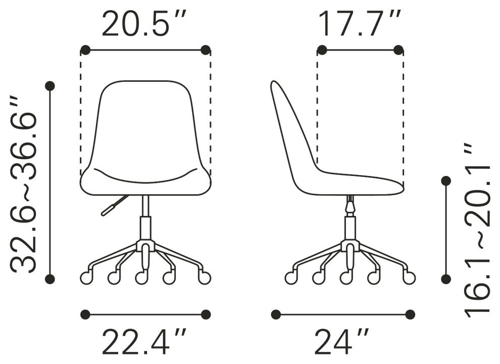 Computer Chair, Faux Vinyl Leather, Steel, Gray, Black, Business Office