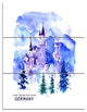 "Germany Watercolor Landscape" Painting Metal Wall Art, 3 Panels, 28"x36"