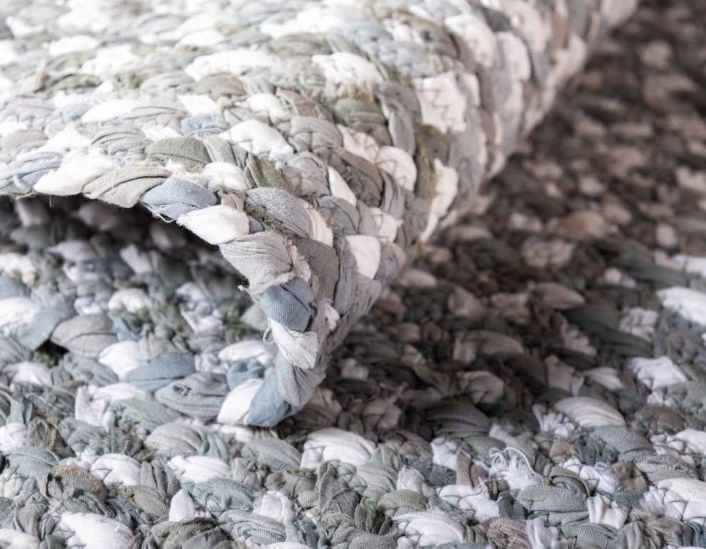 Unique Loom Gray Braided Chindi 6' Runner Rug