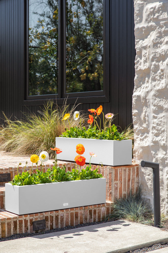 Veradek Block Series Trough 36" Planter, White