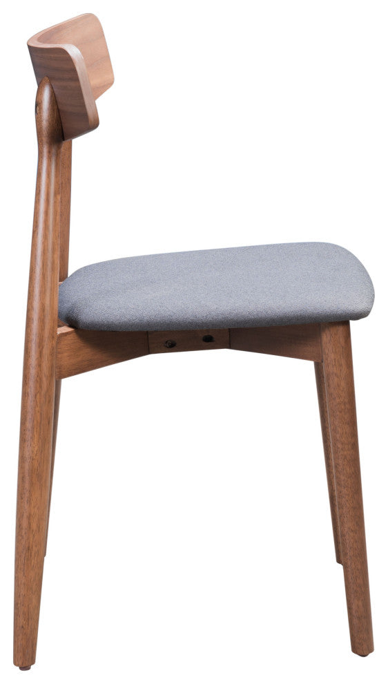 Newman Dining Chair, Set of 2 Walnut/Gray