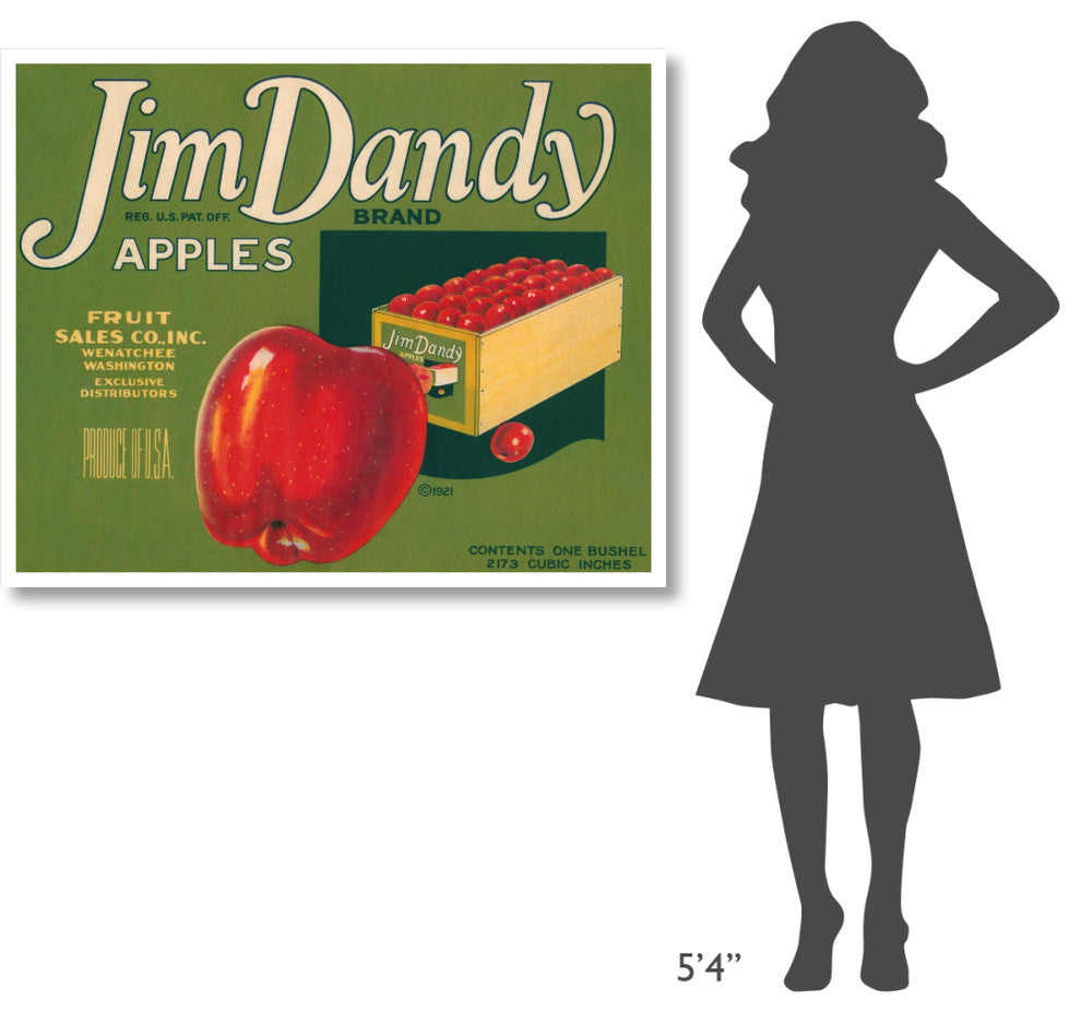 "Jim Dandy Brand Apples" Digital Paper Print by Retrolabel, 46"x37"