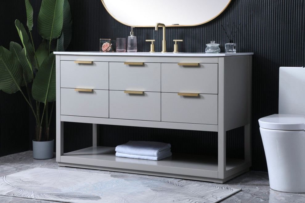Louie 54" SIngle Bathroom Vanity, Grey