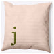 20" x 20" Modern Monogram Indoor/Outdoor Polyester Throw Pillow, Olive