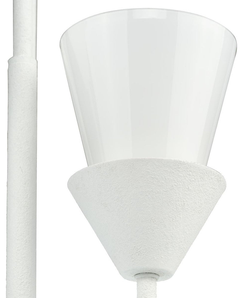 Pinellas Collection 6-Light Contemporary Chandelier, White Plaster