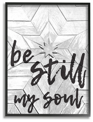 'Be Still My Soul Star Typography', Framed Giclee, 16"x1.5"x20"