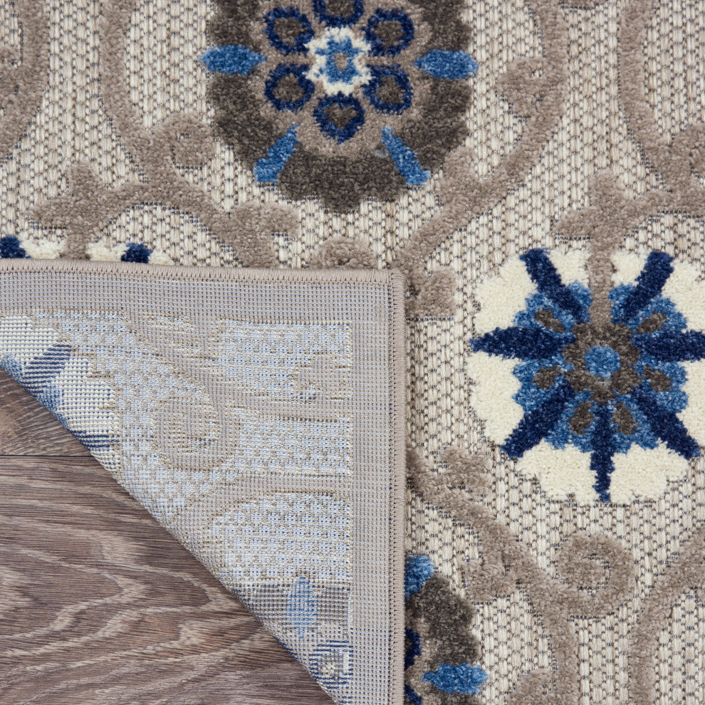 Nourison Aloha 6' x 9' Grey/Blue Contemporary Area Rug