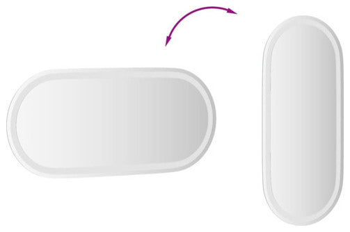 vidaXL LED Bathroom Mirror Wall Mounted Bathroom Vanity Mirror with Lights Oval