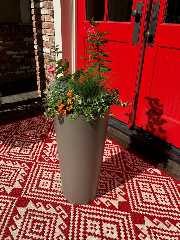 Sonoma Tall Cylinder Planter, Gray, 15"x30"