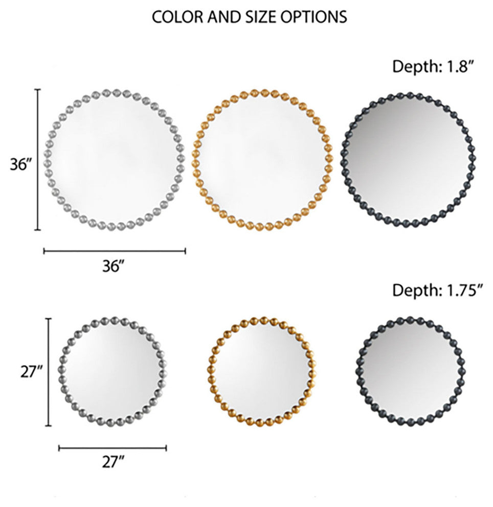 Madison Park Signature Round Iron Framed Wall Decor Mirror
