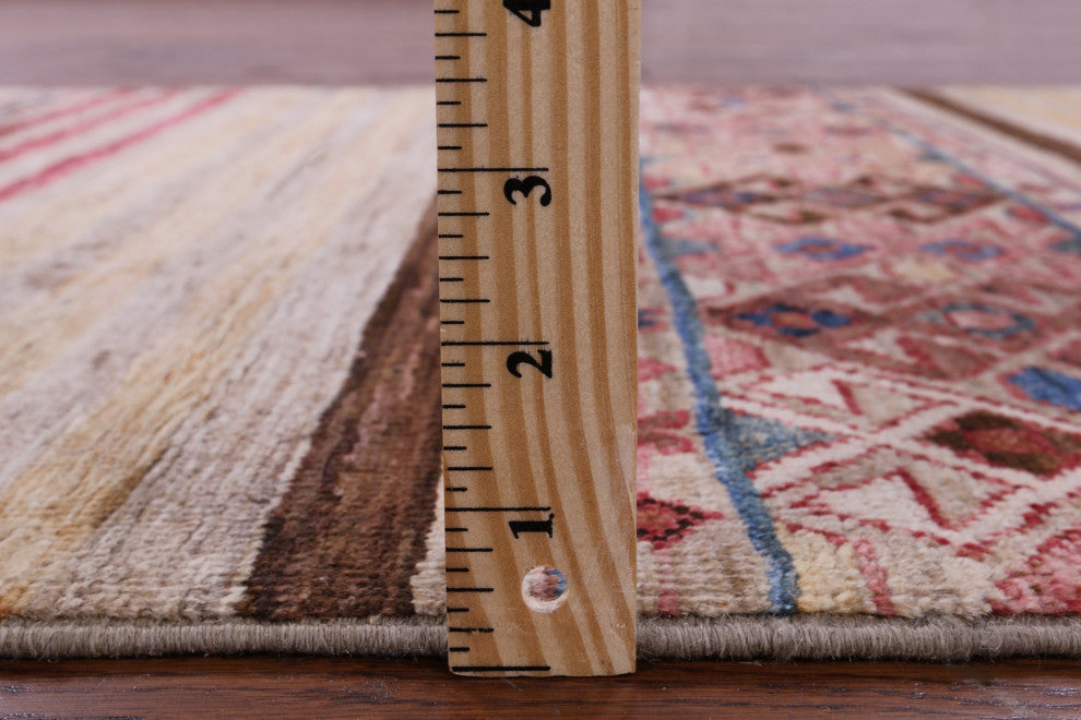 2' 8" X 10' 2" Runner Khorjin Super Kazak Handmade Rug Q10053