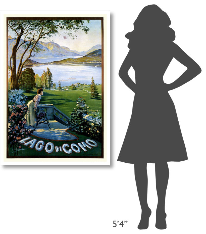 "Lago di Como" Digital Paper Print by Elio Ximenes, 33"x46"