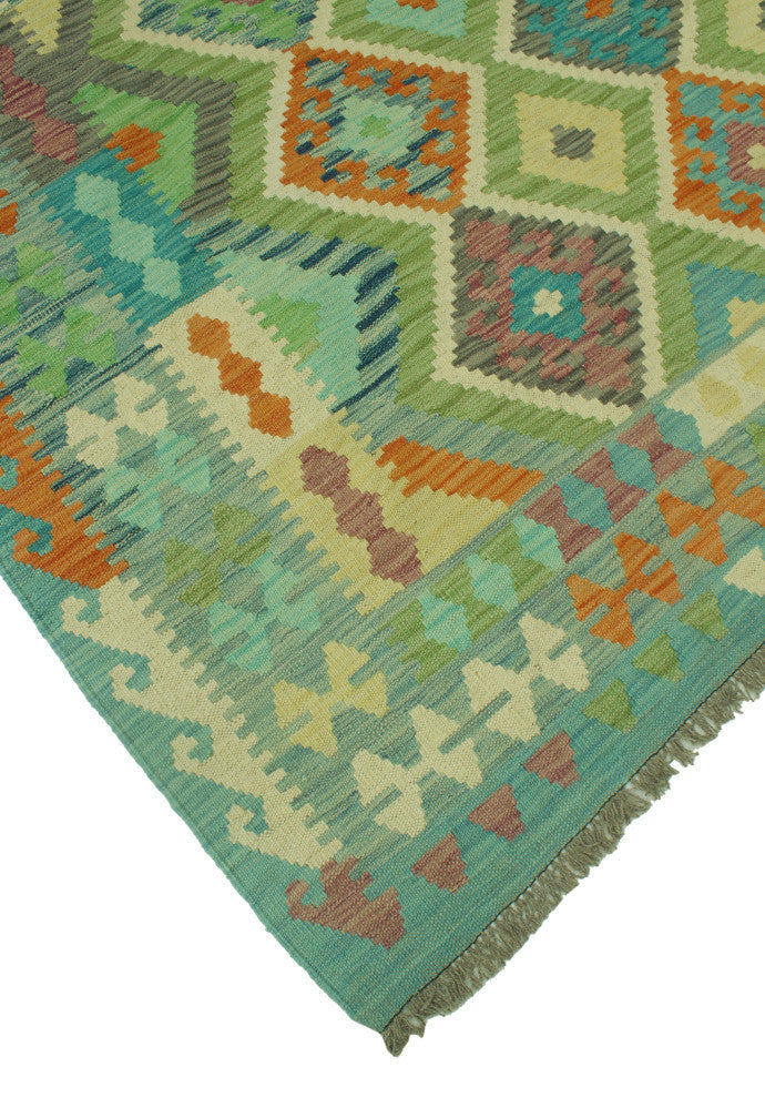 Sangat Kilim Talihah Green/Blue Rug, 6'10x9'8