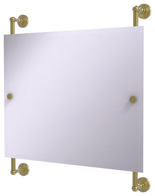 Waverly Place Landscape Frameless Rail Mounted Mirror, Satin Brass