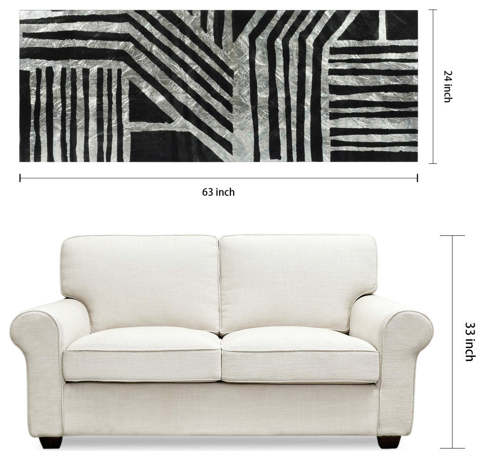 Nokomis Abstract Diptych Wall Art Print Tempered Glass Wall Art With Silver Leaf