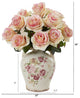 Rose Artificial Arrangement, Flower Print Jar