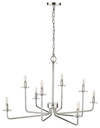 8 Light 37.85 in. Polished Nickel Chandelier