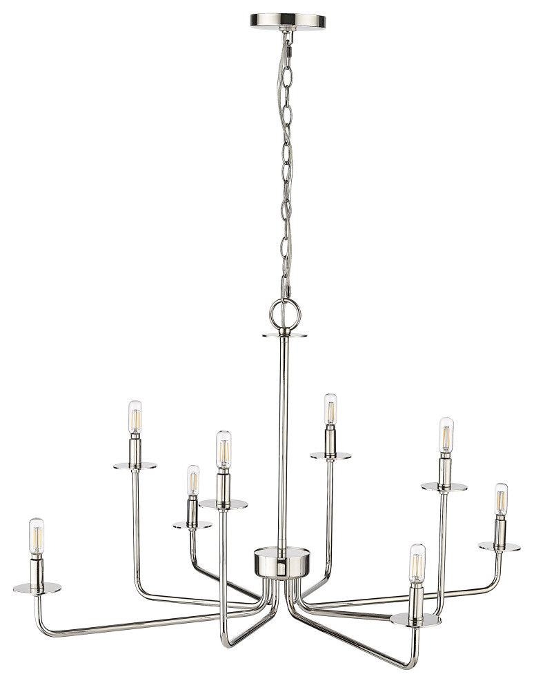 8 Light 37.85 in. Polished Nickel Chandelier