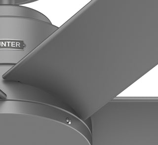 Hunter 52 inch Kennicott Matte Silver Damp Rated Ceiling Fan and Wall Control