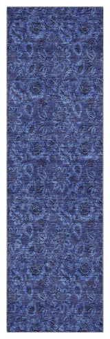 Premium Machine Washable Mayfield AMF661 Navy 2'3" x 7'6" Runner Rug