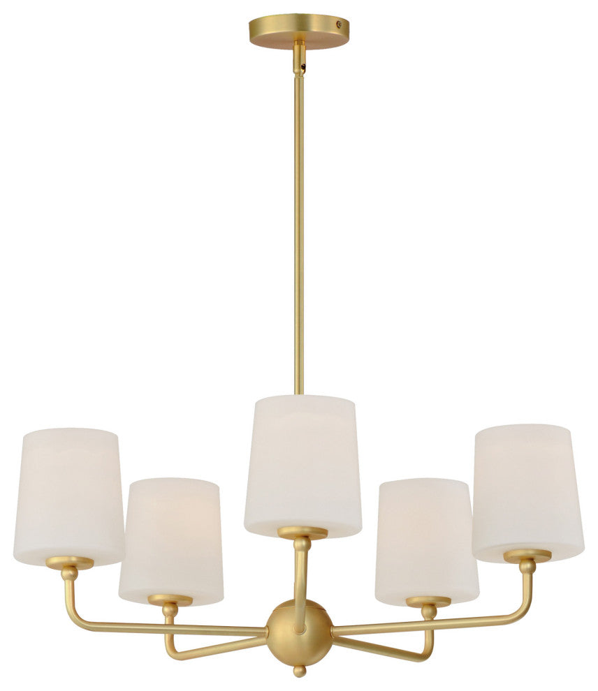 Maxim 12095SW Bristol 5 Light 27"W Chandelier - Satin Brass