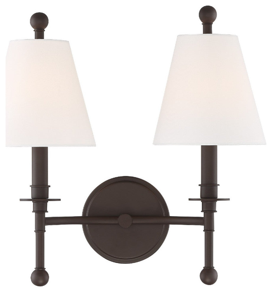 Riverdale 2 Light Dark Bronze Wall Mount