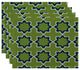 18"x14" Bohemian 2, Geometric Print Placemat, Teal, Set of 4
