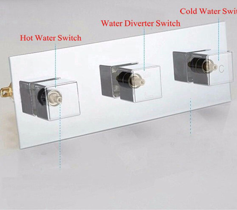 Brass Shower Valve Panel With Diverter Ceramic Plate Spool
