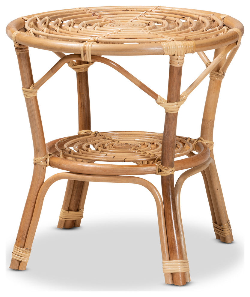 Vedette Modern Rattan 3-Piece Living Room Set, Natural Brown