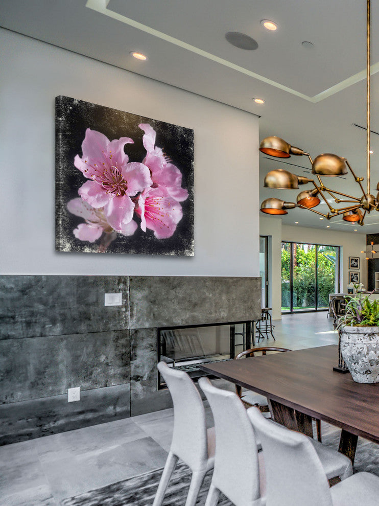 "Plam Pink Blossoms" Painting Print on Canvas by Aryai