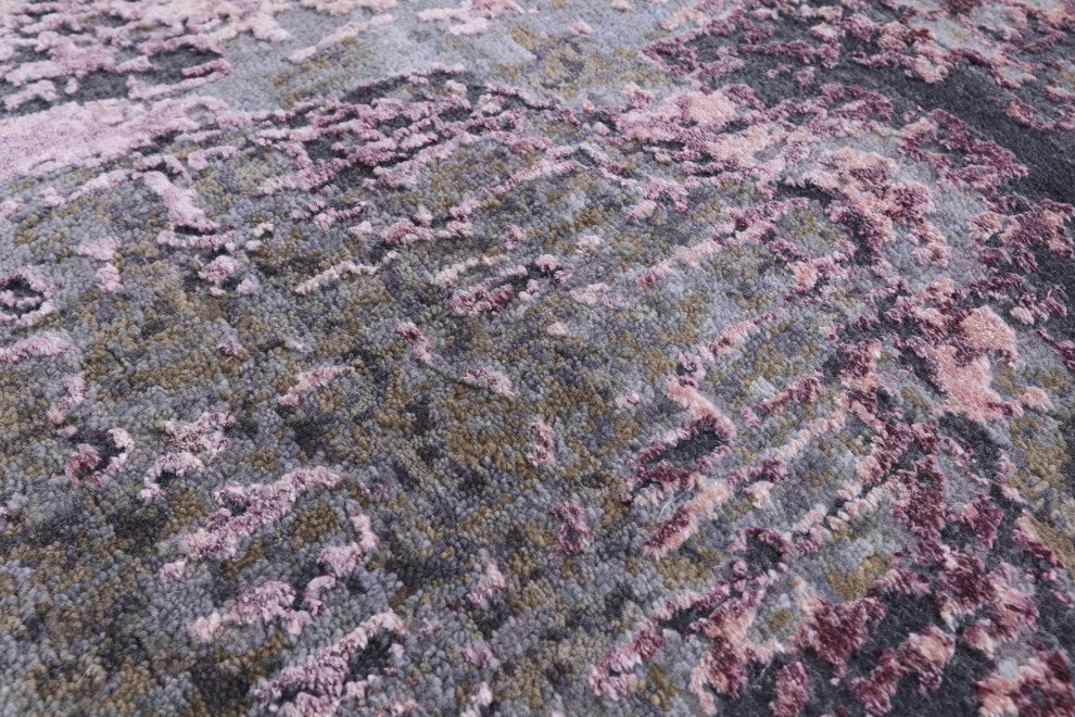 Wool & Silk Hand-Knotted Abstract Rug 6' 5" X 10' 0" - Q13089
