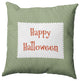 Happy Halloween Ticking Accent Pillow, Scallion, 26"x26"