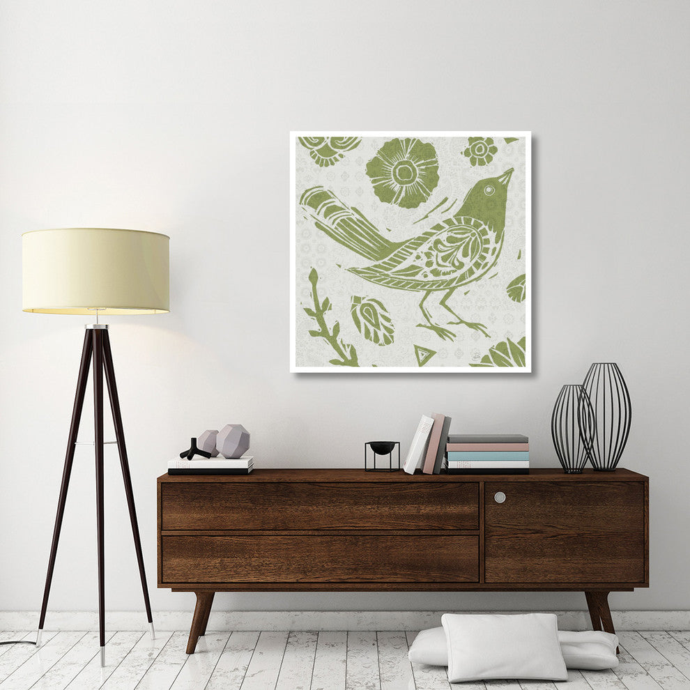 "Nordic Woodcut VII" Digital Paper Print by Daphne Brissonnet, 42"x42"