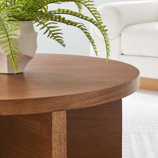 Silas Round Mango Wood Coffee Table - Walnut
