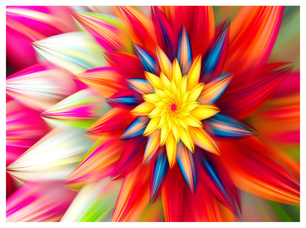 Amazing Dance of Red Petals, Floral Canvas Art Print, 40"x30"