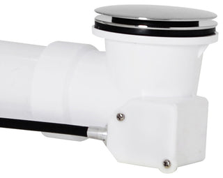 Casper Snap-in Shower Strainer, Powdercoated White, Polished Chrome