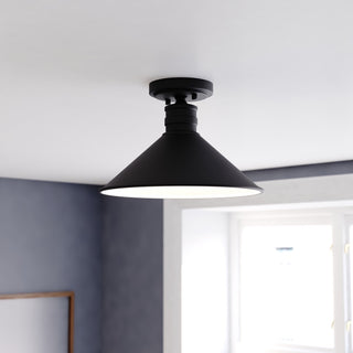 Akron 12" 1 Light Semi-Flush Mount Oil Rubbed Bronze and Matte White