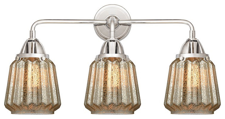 288-3W-PC-G146 Chatham 3 Light 24" Bath Vanity Light, Polished Chrome