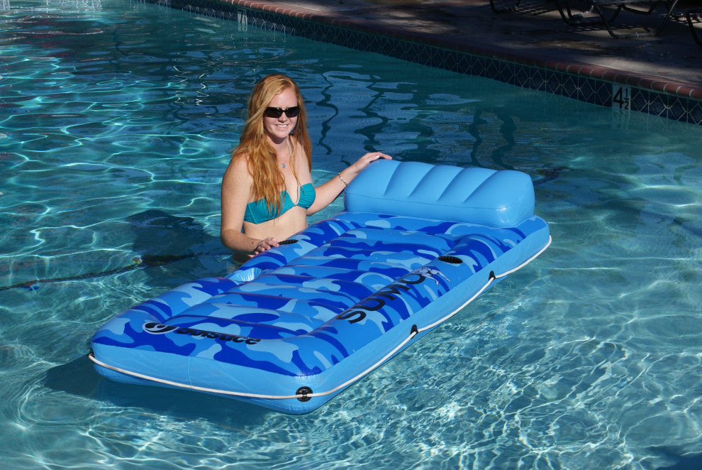 81" Inflatable Blue Camouflage Sumo Sized Swimming Pool Raft