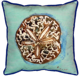 Sand Dollar - Teal Large Indoor/Outdoor Pillow 18x18