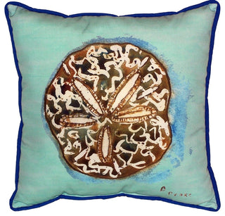 Sand Dollar - Teal Large Indoor/Outdoor Pillow 18x18