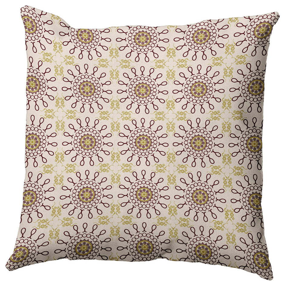 20" x 20" Sun Tile Decorative Throw Pillow, Pomegranate