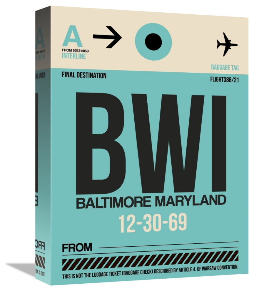 "BWI Baltimore Luggage Tag 1" Fine Art Print