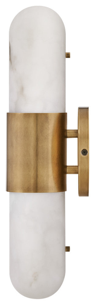 Hinkley Ibiza 16" Md LED Bath Vanity Light, Heritage Brass + Faux Alabaster